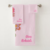 Groovy Retro 60er Hippie Badtuch Badhandtuch Set (Insitu)