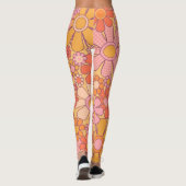 Groovy Retro 60er Hippie Blume Freuen Vintag Leggings (Rückseite)