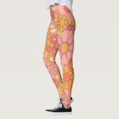 Groovy Retro 60er Hippie Blume Freuen Vintag Leggings (Links)