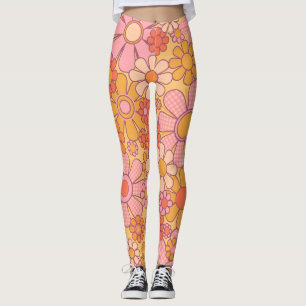 Groovy Retro 60er Hippie Blume Freuen Vintag Leggings
