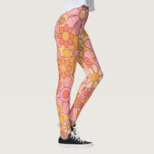 Groovy Retro 60er Hippie Blume Freuen Vintag Leggings (Rechts)