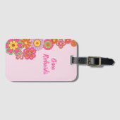 Groovy Retro 60er Hippie Gepäckanhänger (Vorderseite (Horizontal))