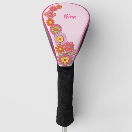 Groovy Retro 60er Hippie Golf Headcover (Vorderseite)