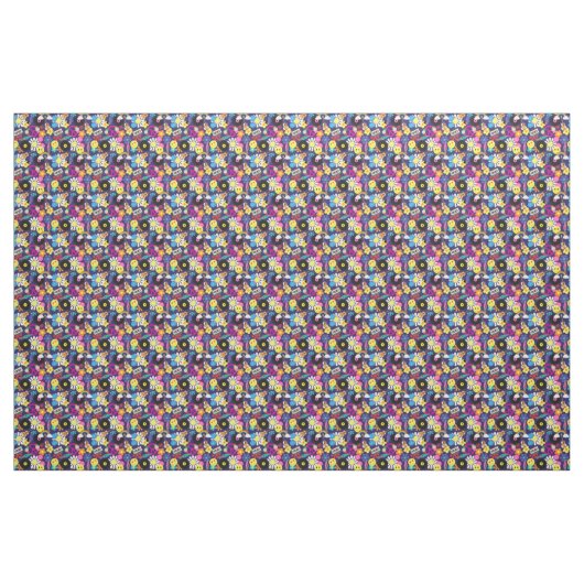 Groovy Retro 60er Hippie Pattern Stoff (Yard (91,4 cm))
