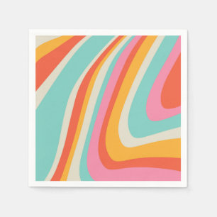 Groovy Retro 60er Wavy Lines Serviette