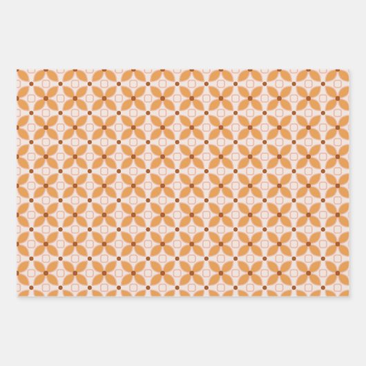 Groovy Retro 70er Blume und geometrische Muster Geschenkpapier Set (Vorderseite 2)