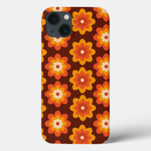 Groovy Retro 70er Boho Hippie Orange Blume Muster Case-Mate iPhone Hülle