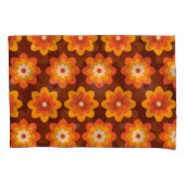 Groovy Retro 70er boho hippie Orange Blume Muster Kissenbezug (Vorderseite)