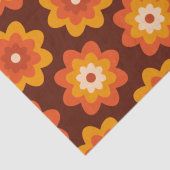 Groovy Retro 70er boho hippie Orange Blume Muster Seidenpapier (Detail)