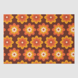 Groovy Retro 70er boho hippie Orange Blume Muster Seidenpapier