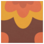 Groovy Retro 70er boho hippie Orange Blume Muster Stoff (Nahaufnahme)