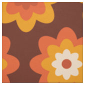 Groovy Retro 70er boho hippie Orange Blume Muster Stoff (Muster)