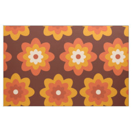 Groovy Retro 70er boho hippie Orange Blume Muster Stoff