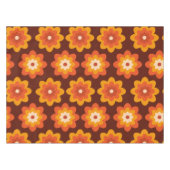 Groovy Retro 70er Boho Hippie Orange Blume Muster Tischdecke (Vorderseite (Horizontal))