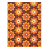 Groovy Retro 70er Boho Hippie Orange Blume Muster Tischdecke (Vorderseite)