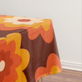 Groovy Retro 70er Boho Hippie Orange Blume Muster Tischdecke (Beispiel)
