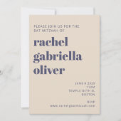 Groovy Retro 70er Design Blue Pink Bat Mitzvah Einladung (Vorderseite)