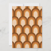 Groovy Retro 70er Design Bold Brown Yellow Wedding Einladung (Rückseite)