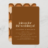 Groovy Retro 70er Design Brown Einzigartiger Spaß Einladung (Vorne/Hinten)