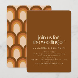 Groovy Retro 70er Design Brown Einzigartiger Spaß  Einladung