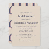 Groovy Retro 70er Design in Beige Brautparty Einladung (Vorne/Hinten)