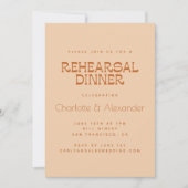 Groovy Retro 70er Design in Braun Probe Abendessen Einladung (Vorderseite)