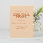 Groovy Retro 70er Design in Braun Probe Abendessen Einladung (Stehend Vorderseite)