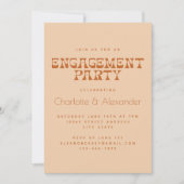 Groovy Retro 70er Design in Brown Engagement Party Einladung (Vorderseite)