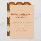 Groovy Retro 70er Design in Brown Engagement Party Einladung (Vorne/Hinten)