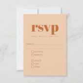 Groovy Retro 70er Design in Brown Wedding Meal RSVP Karte (Vorderseite)