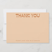 Groovy Retro 70er Design in Brown Wedding Names Dankeskarte (Vorderseite)