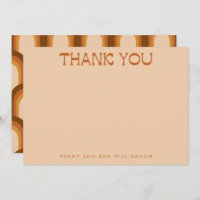 Groovy Retro 70er Design in Brown Wedding Names