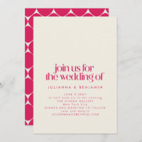 Groovy Retro 70er Design in Hot Pink Wedding