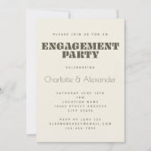 Groovy Retro 70er Design in Olive Engagement Party Einladung (Vorderseite)