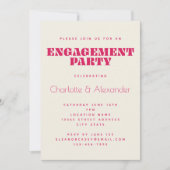 Groovy Retro 70er Design in Red Engagement Party Einladung (Vorderseite)