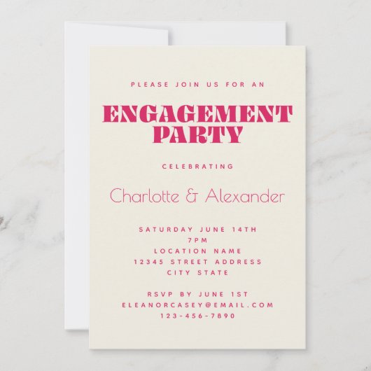 Groovy Retro 70er Design in Red Engagement Party Einladung (Vorderseite)
