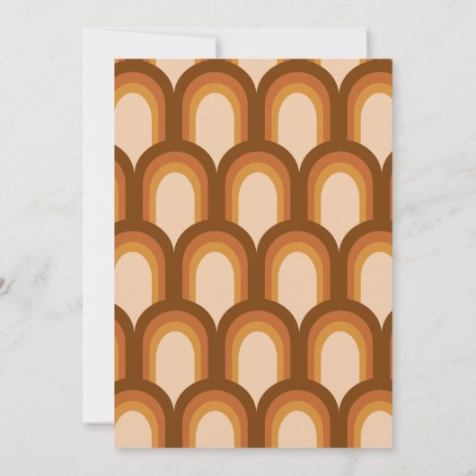 Groovy Retro 70er Design Spaß Terracotta Wedding Einladung (Rückseite)