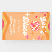 Groovy Retro 70er Disco jeden Geburtstag Banner (Horizontal)