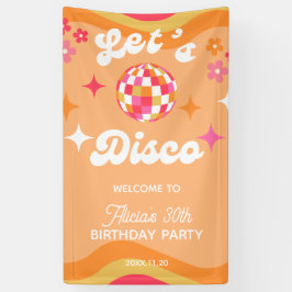 Groovy Retro 70er Disco jeden Geburtstag Banner