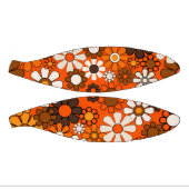 Groovy Retro 70er Floral Brown und Orange Muster Mini Basketball (Panele)