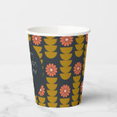 Groovy Retro 70er Floral Custom Engagement Party Pappbecher (Links)