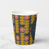 Groovy Retro 70er Floral Custom Engagement Party Pappbecher (Rechts)