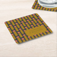 Groovy Retro 70er Floral Gold Blue Custom Wedding