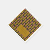 Groovy Retro 70er Floral Gold Blue Custom Wedding Serviette (Ecke)