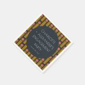 Groovy Retro 70er Floral Trendy Engagement Party Serviette (Ecke)