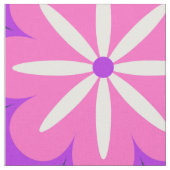 Groovy Retro 70er Lila rosa Blume Muster Stoff (Nahaufnahme)