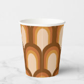 Groovy Retro 70er Muster Design in Braun Hochzeit Pappbecher (Rechts)