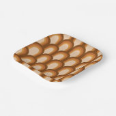 Groovy Retro 70er Muster Design in Braun Hochzeit Pappteller (Gewinkelt)