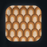 Groovy Retro 70er Muster Design in Braun Hochzeit Pappteller<br><div class="desc">Groovy Retro 70er Muster Design in Brown Wedding Paper Teller</div>