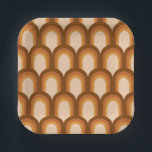 Groovy Retro 70er Muster Design in Braun Hochzeit Pappteller<br><div class="desc">Groovy Retro 70er Muster Design in Brown Wedding Paper Teller</div>